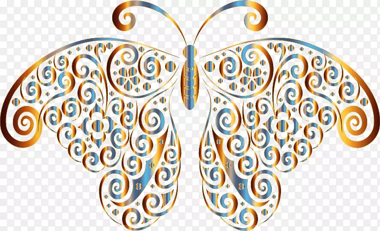 蝴蝶剪贴画昆虫视觉艺术剪影-蝴蝶和花卉背景