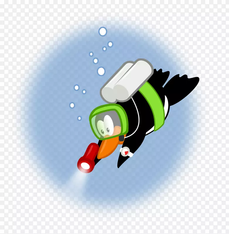 水下潜水剪贴画-企鹅潜水