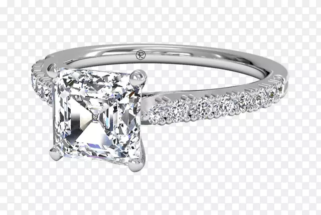 钻石订婚戒指纸牌-黑手切割小枝戒指