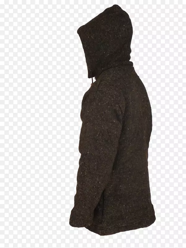 极地羊毛尼泊尔针织夹克带头罩的毛黑色羊毛夹克