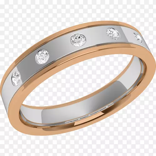 婚戒亮钻石色金环仅限玫瑰金戒指