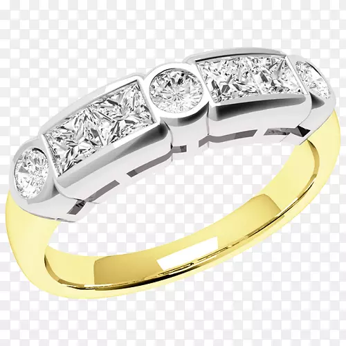 婚戒钻石切割红宝石公主剪裁-10k黑金戒指