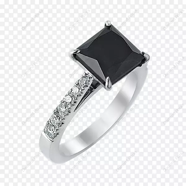 订婚戒指闪光闪闪的钻石黑金戒指