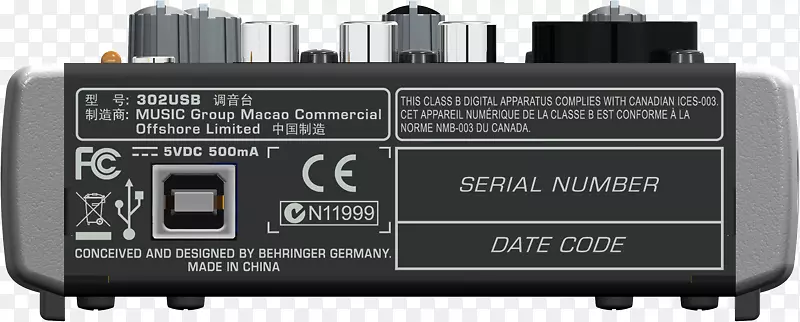 BehringerXenyx 302 usb麦克风音频混频器.usb记录器混频器