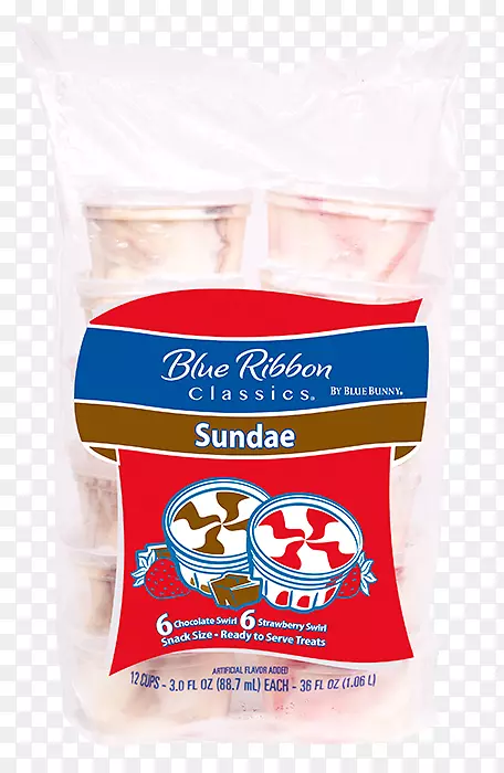 蓝带经典蓝兔香草冰淇淋三明治3.5fl。奥兹。包装蓝丝带经典圣代圆锥饼干‘n奶油蓝带经典POP，香蕉