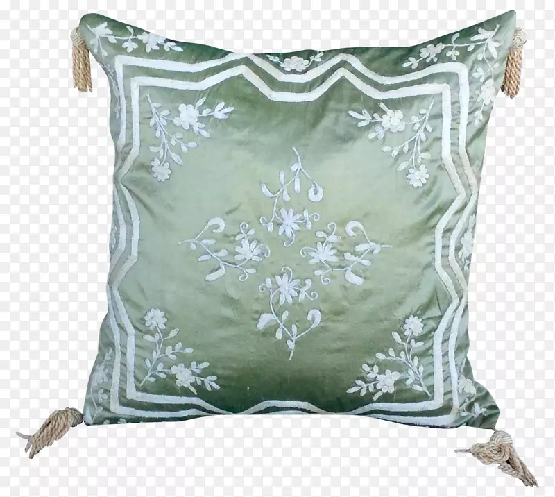 靠垫抛枕.绿色丝绸枕头