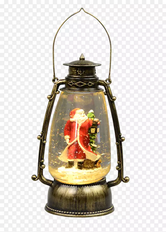圣诞老人灯笼雪球点亮圣诞节-古董飓风灯