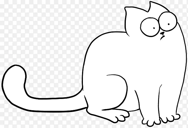 小猫胡须家用短发猫剪贴画-西蒙滑稽猫画