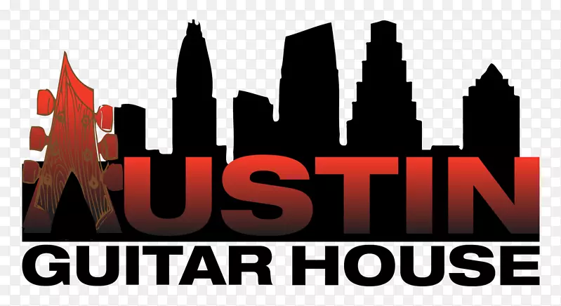 奥斯汀吉它屋标志品牌城市字体疯狂猫王子吉他