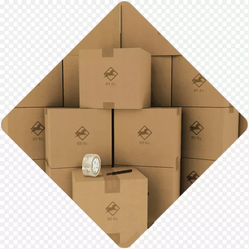 包装和标签搬运工纸板箱搬迁-及时物流过程