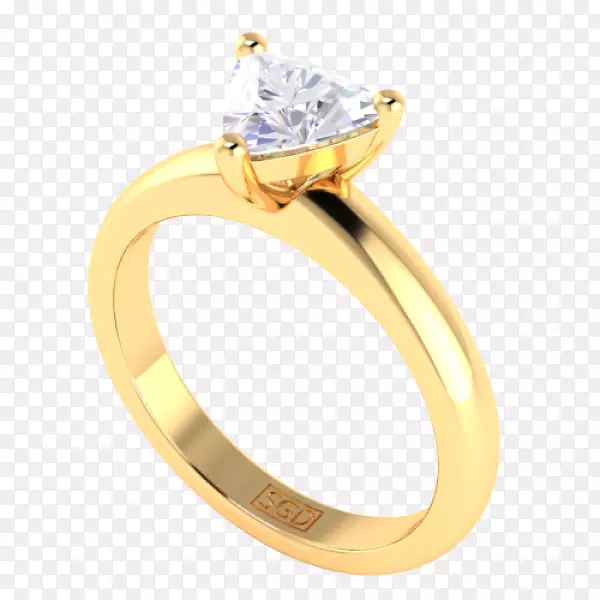 婚戒体珠宝钻石实心金戒指设置