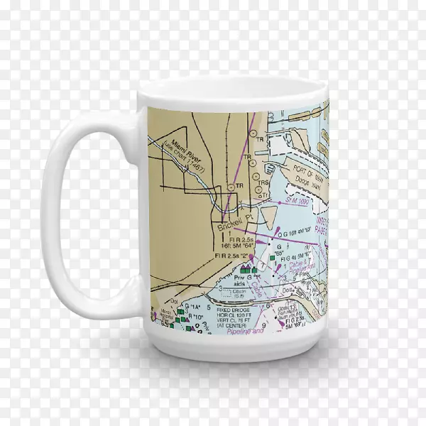 咖啡杯航海图.缅因州陶器杯