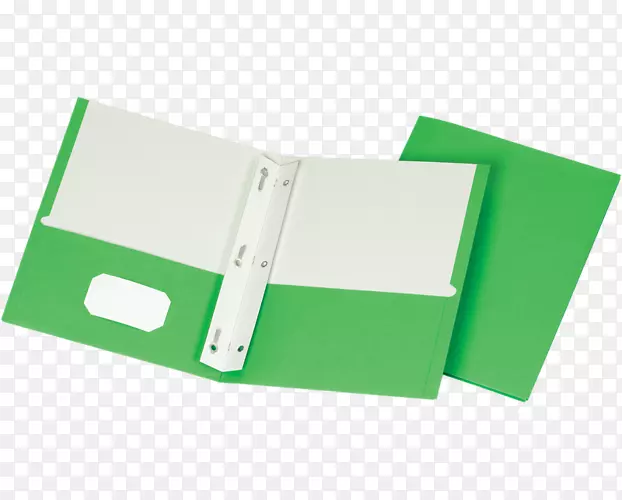 纸文件夹表示文件夹黄铜紧固件.绿色2袖珍文件夹