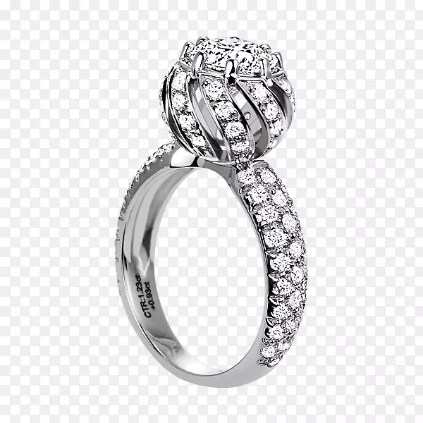 结婚戒指银钻石首饰-铺路钻石戒指