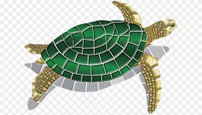 海龟爬行动物装饰艺术马赛克龟
