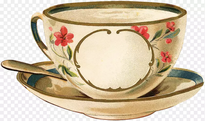 猫茶碟夹艺术-茶袋花圈