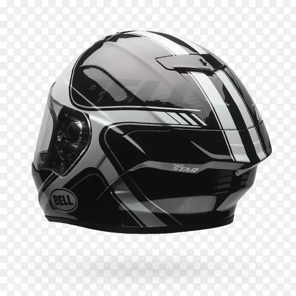 摩托车头盔铃铛运动钟比赛明星头盔黑白相间