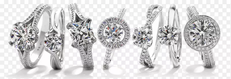珠宝订婚戒指-火上的钻石心-火的钻石戒指