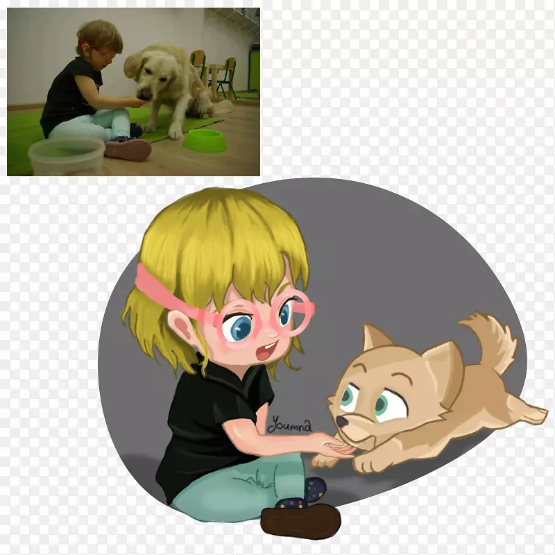 犬科插图狗卡通产品-一名妇女的探戈气味