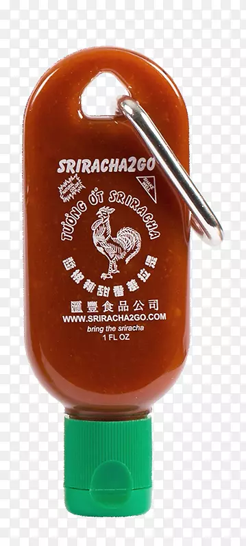 Sriracha酱辣酱Huy Fong sriracha迷你钥匙链组合辣酱Sonia Kashuk刷子