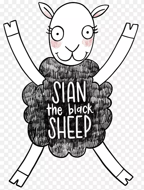 羊夹艺术插图绘画-威尔士牧羊场