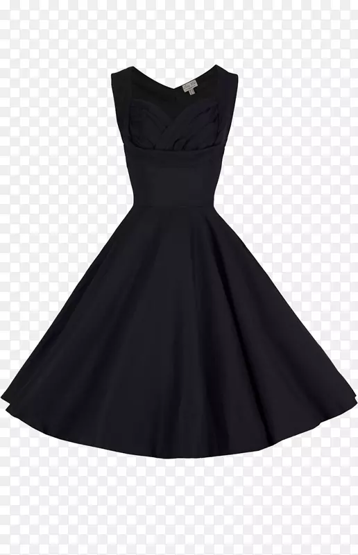 小黑连衣裙旧式服装时尚-浅蓝色连衣裙