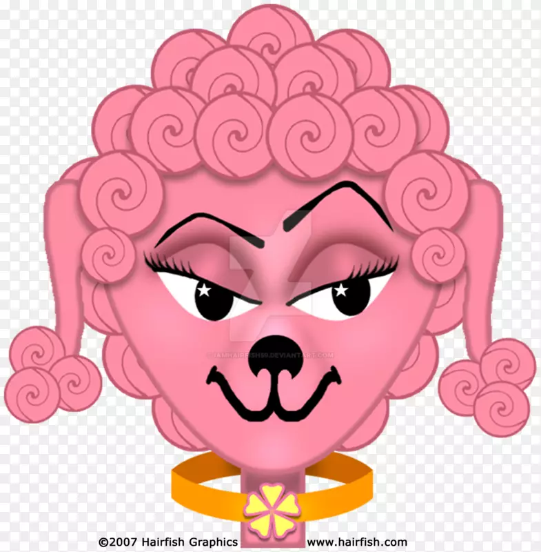 鼻夹艺术插图嘴颊-粉红色贵宾犬