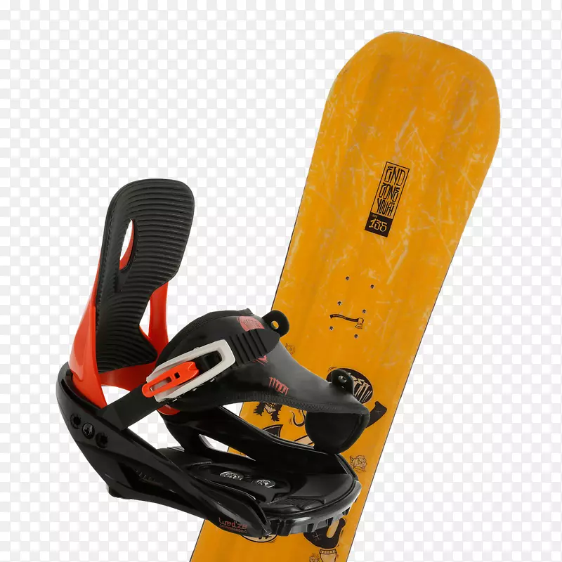 滑雪装订十项全能与初级滑雪板捆绑，假300黑色、白色和黄色滑雪板滑雪运动-滑雪