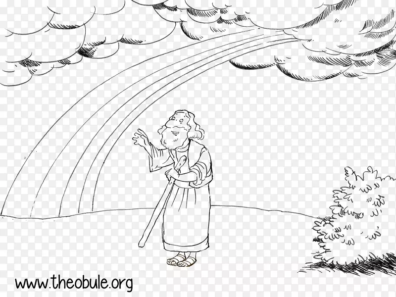 素描线艺术插图卡通圣经关于亚伯拉罕的谜语