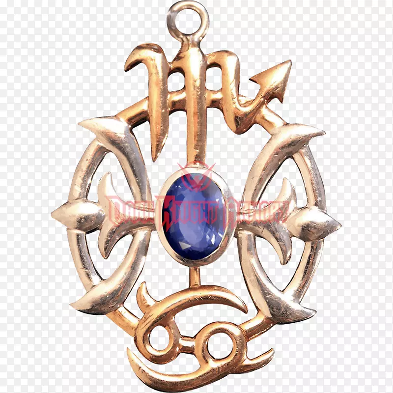 珠宝双鱼座魅力和吊坠符号项链-维京罗盘