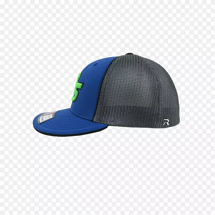 棒球帽产品设计.蓝色霓虹灯绿色背包