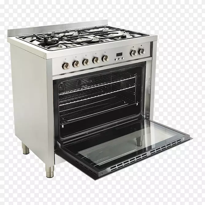 烹调范围煤气炉，烤箱，家用电器，厨房.蓝色火焰煤气炉