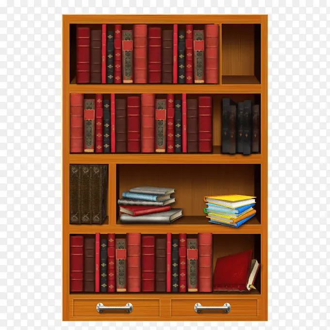 书架剪贴画书架png图片.建造的书架