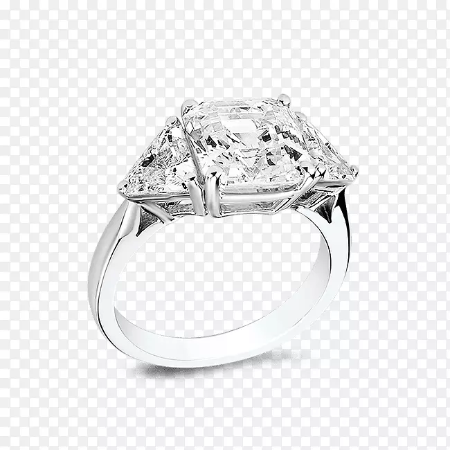 戒指银产品设计白金体珠宝三角钻石戒指设置
