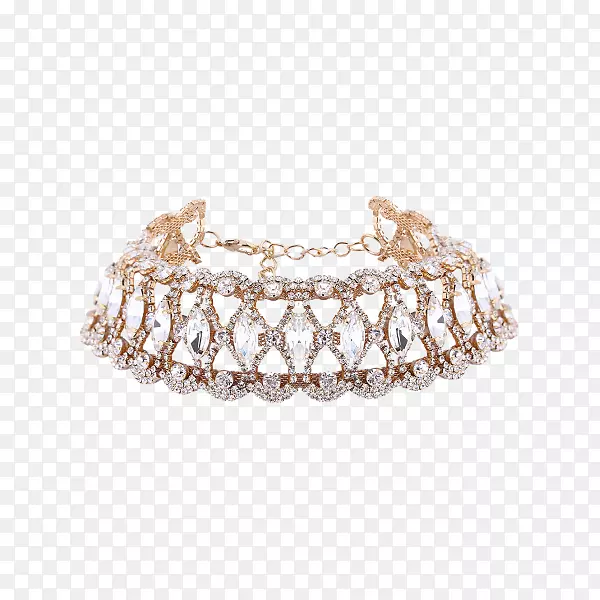 项链模仿宝石和莱茵石领口珠宝首饰钻石形状的珠宝首饰