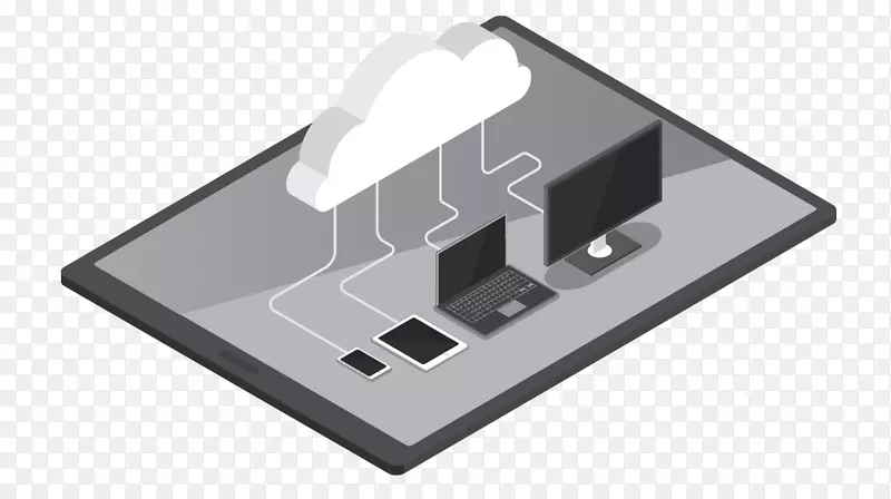 云计算等距投影云存储电子元器件移动云应用