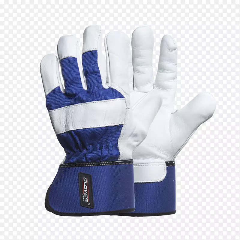 手套，棉线，斜纹，花边衬里.蓝色手套