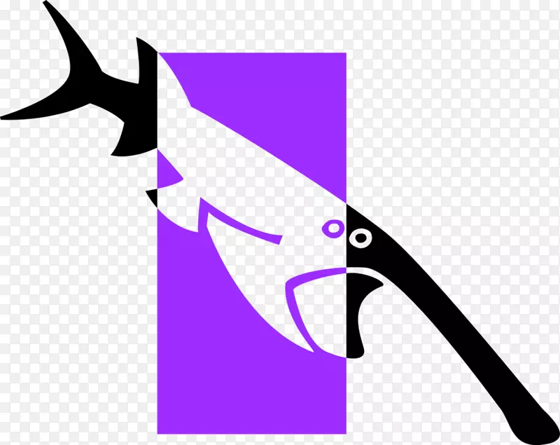 剪贴画线紫色角标志-掠夺者