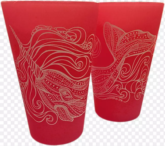 视觉艺术花瓶红色-野生动物陶器杯