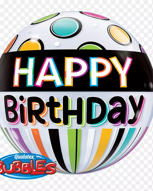 气球生日标志快乐字体-泡泡草书2