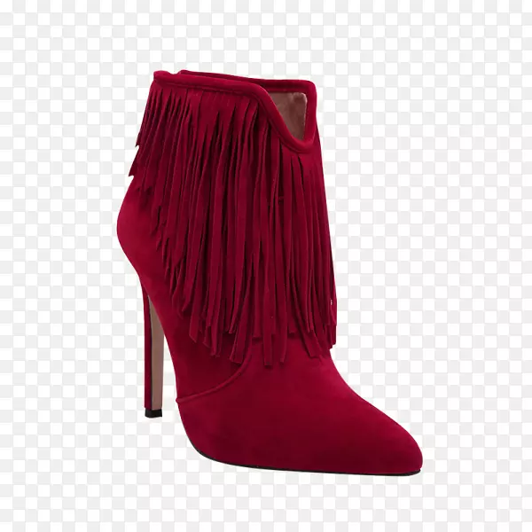 女鞋用高跟鞋，山羊皮，脚踝-红色，高跟鞋