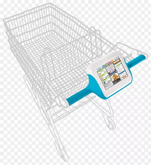 购物车产品塑料杂货店-漂亮的模特中间