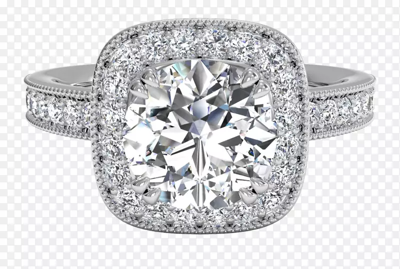 保罗吉塞珠宝商订婚戒指钻石光环