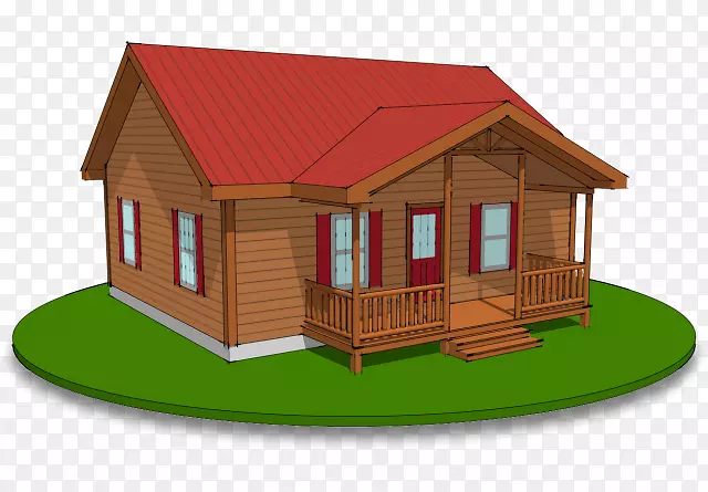 房屋建造原木小屋，小屋屋顶-预置小木屋