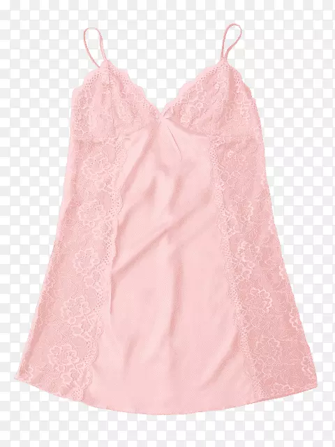 缎子袖，睡衣，粉红色m连衣裙-丝绸娃娃