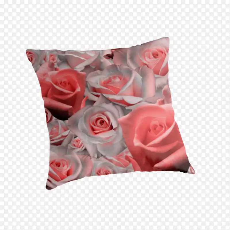 靠垫投掷枕头长方形.m-软粉红色玫瑰枕头