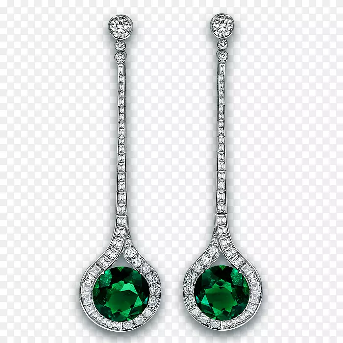 翡翠耳环钻石宝石首饰天然祖母绿耳环