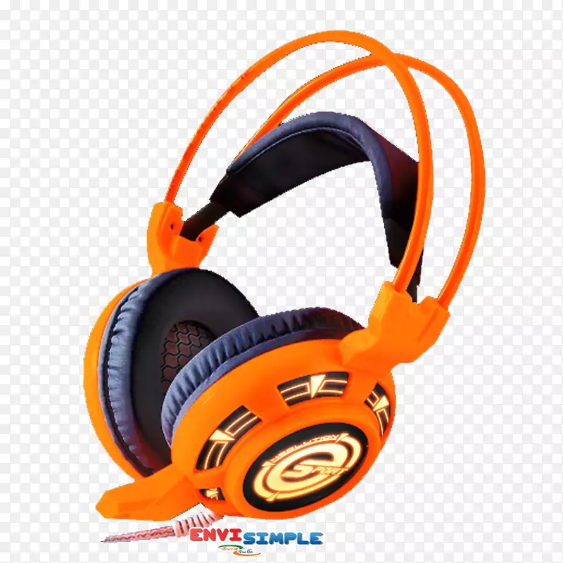 耳机电脑鼠标电脑机箱和外壳电脑键盘音响耳机白色橙色耳机