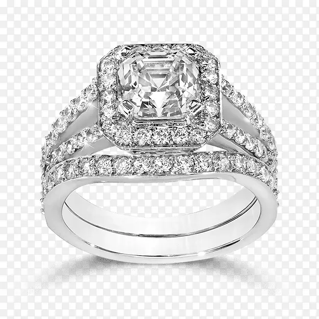 订婚戒指金刚石切割结婚戒指珠宝立方氧化锆婚纱套