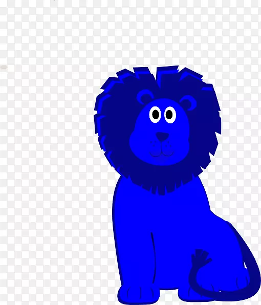 剪贴画狮头兔虎形象-蓝火狮